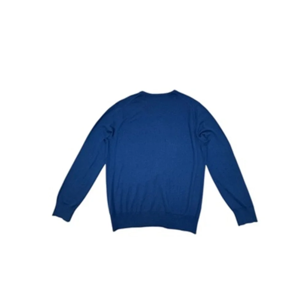 Banana Republic Sweater Mens Large Blue Silk Cotton Cashmere V Neck Pullover